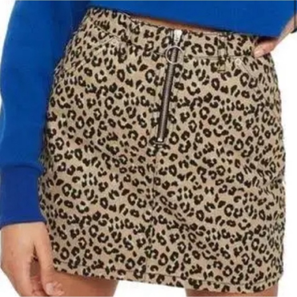 Topshop Moto Leopard Skirt Size 8